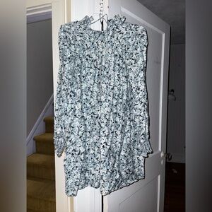 H&M Black and White Floral Blouse